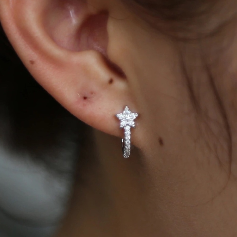 New silver and cz earrings